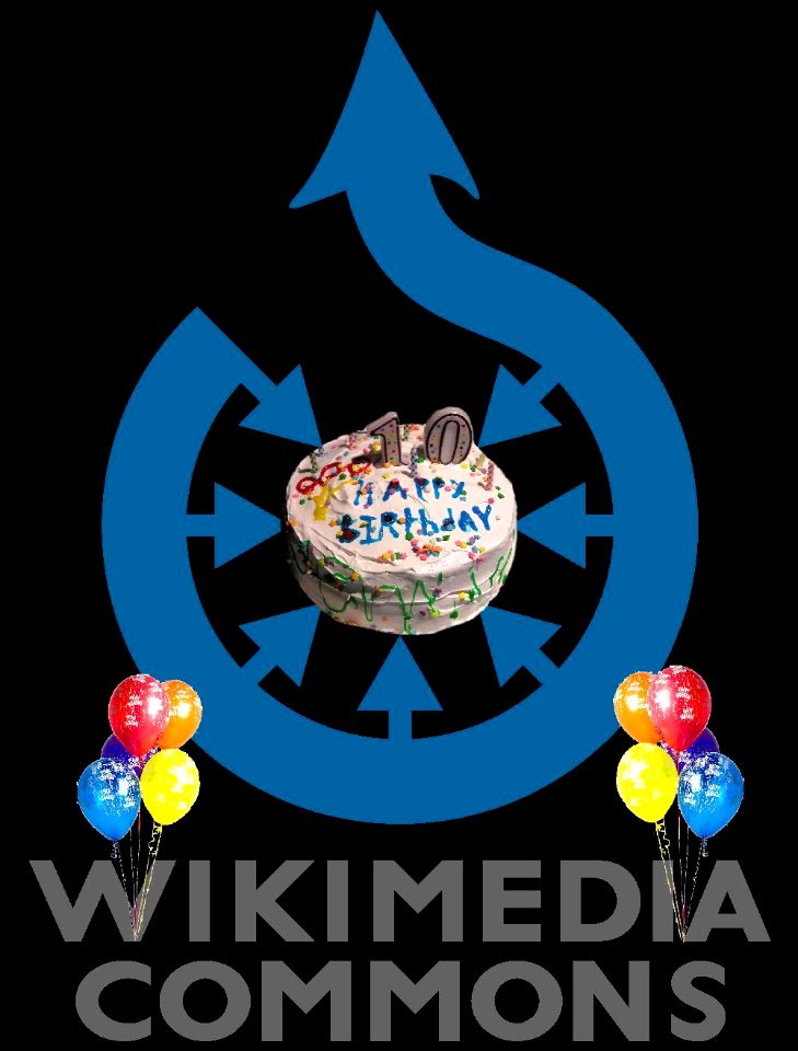 Wikimedia Commons 10th birthday Logo fail