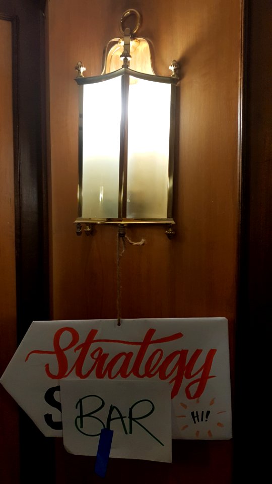 Wikimania 2018 - Strategy Bar sign