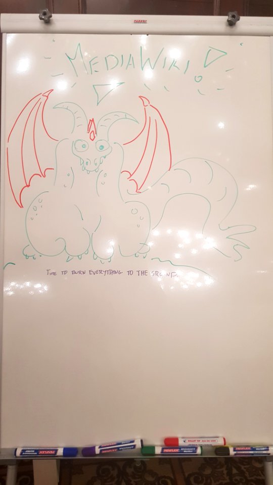 Wikimania 2018 - hackathon MediaWiki dragon