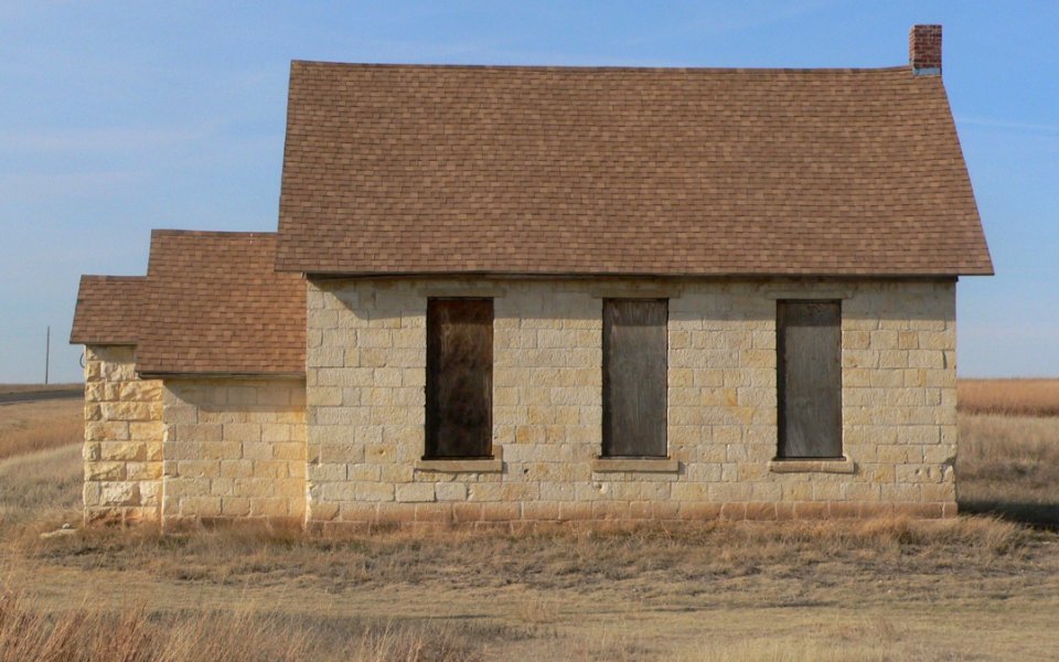 Wilcox School (Trego Co KS) from S 1