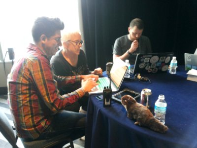 Wikimania 2015-Tuesday-Wendy the Weasel has a preparation meeting