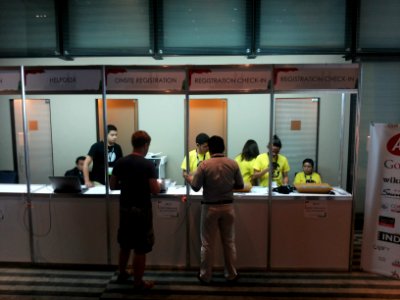 Wikimania 2015-Wednesday-Registration desk (4)