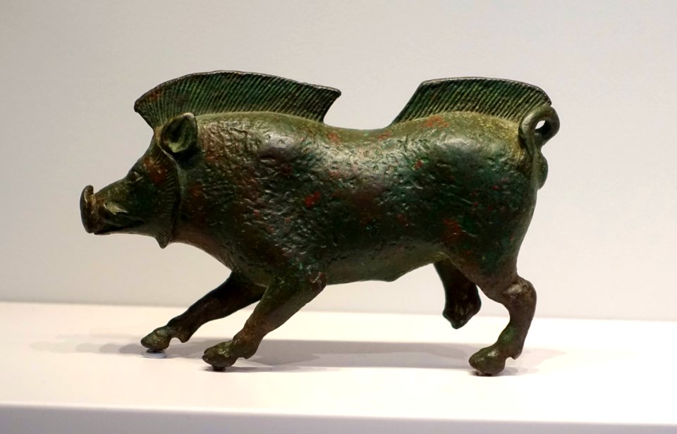 Wild boar, Greek, c. 530-520 BC, leaded bronze - Sackler Museum - Harvard University - DSC01799