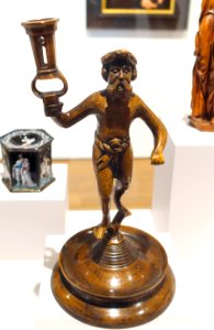 Wild Man Candleholder, artist unknown, Germany, c. 1525-1550, bronze with modern socket - Busch-Reisinger Museum, Harvard University - DSC01035