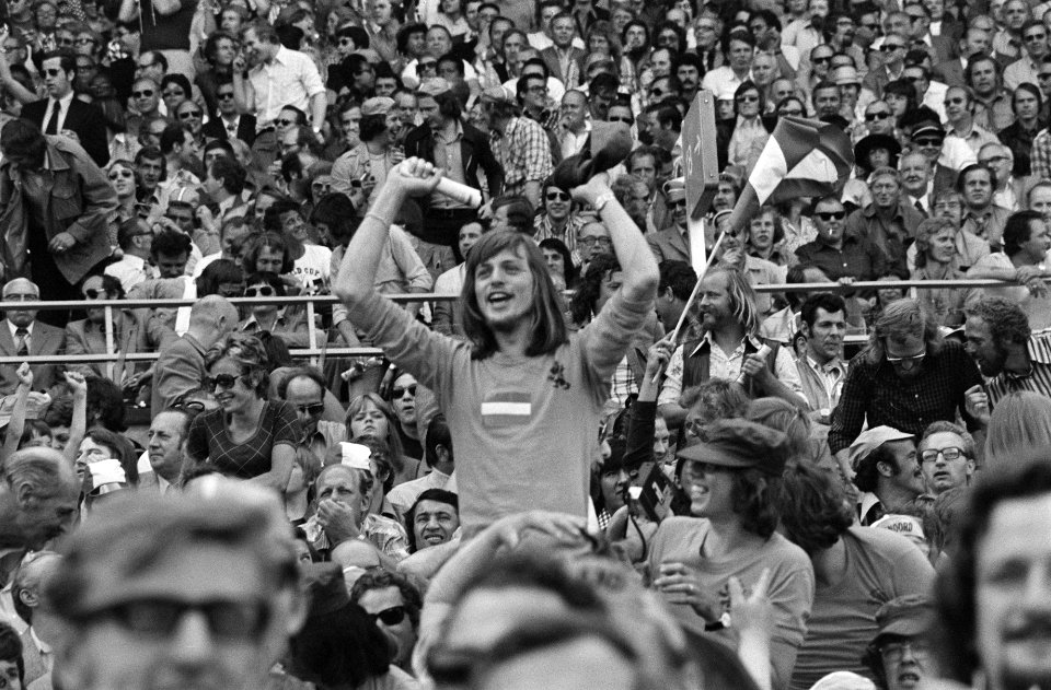 Wereldkampioenschap voetbal 1974 Nederland tegen Uruguay 2-0 supporters, Bestanddeelnr 927-2612