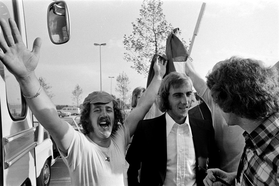 Wereldkampioenschap voetbal 1974 Nederland tegen Uruguay 2-0 supporters, Bestanddeelnr 927-2614
