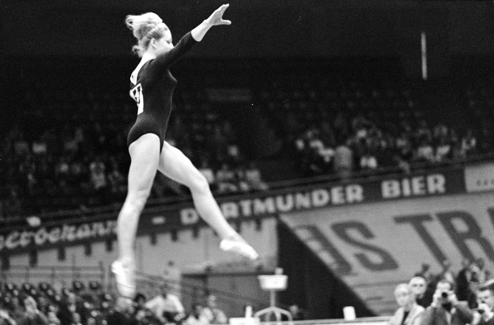 Wereldkampioene van 1965, Vera Caslavska uit Tsjechoslowakije in aktie, Bestanddeelnr 919-5868