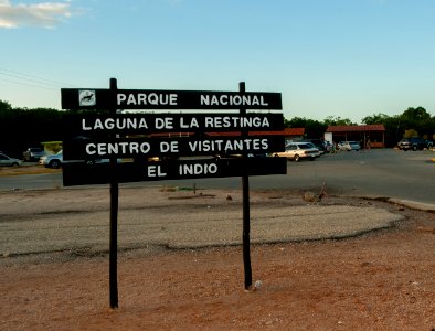Welcome sign National Park Laguna de la Restinga