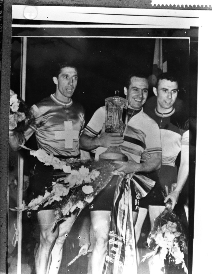 Wereldkampioenschap wielrennen te Leipzig, huldiging kampioen sprint profs vln, Bestanddeelnr 911-4834