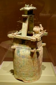 Well model, Henan or Shaanxi province, China, Eastern Han dynasty, 1st-3rd century AD, earthenware with calcified green lead glaze - Portland Art Museum - Portland, Oregon - DSC08658