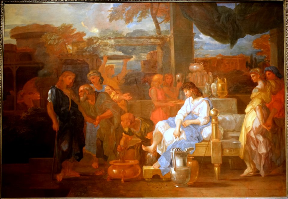 Welcoming the Strangers, from the Seven Acts of Mercy, by Sebastien Bourdon, c. 1665, oil on canvas - John and Mable Ringling Museum of Art - Sarasota, FL - DSC00616