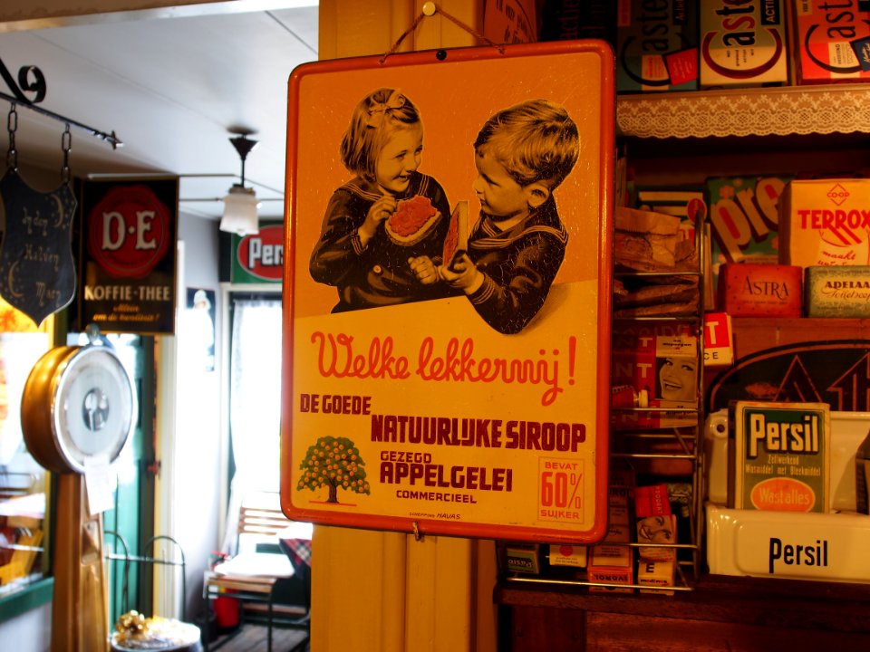 Welke lekkernij, Appelgelei reklame bord