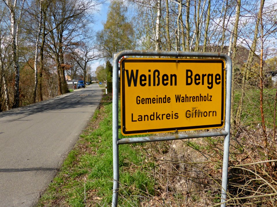 Weißen Berge Schild
