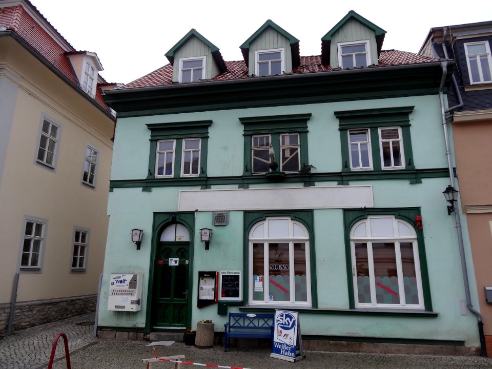 Weißer Hahn in Arnstadt