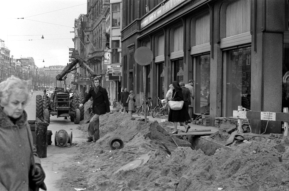 Werkzaamheden aan Damrak, Dam en Rokin in Amsterdam, Bestanddeelnr 928-8759