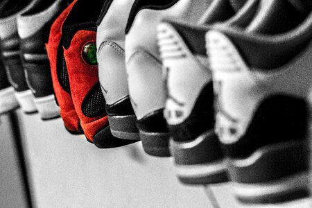 Display collection gray shoes