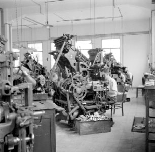 Werknemers in de lynotype-zetterij, Bestanddeelnr 255-0028