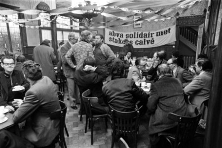 Werknemers Calve-Delft in staking aktiecentrum Calve-stakers, Bestanddeelnr 929-0164