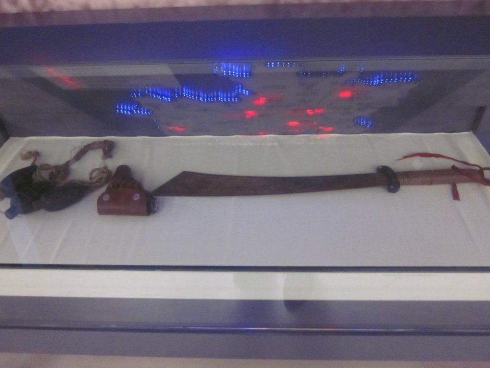 Weapons are on the exhibition in the Museum of Xinhai Revolution Figures