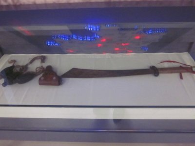 Weapons are on the exhibition in the Museum of Xinhai Revolution Figures