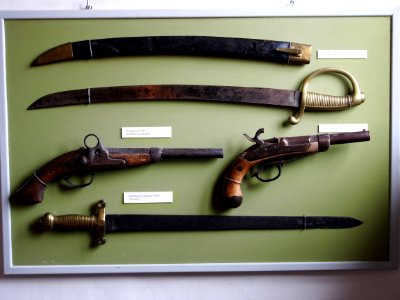 Weapons atSaddle maker workshop at the Farvergården Museum in Kerteminde pic1