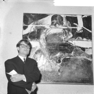 Wedgwoodprijs 1966 voor K. van Bohemen , hier voor zijn schilderstuk in Fodor Mu, Bestanddeelnr 918-6752