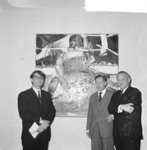 Wedgwoodprijs 1966 voor K. van Bohemen , hier voor zijn schilderstuk in Fodor Mu, Bestanddeelnr 918-6753