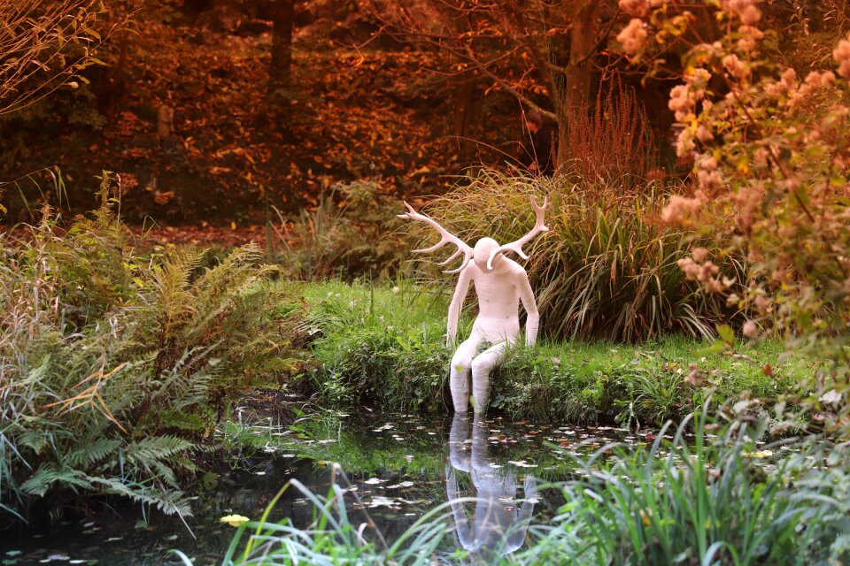 Alone sculpture pond