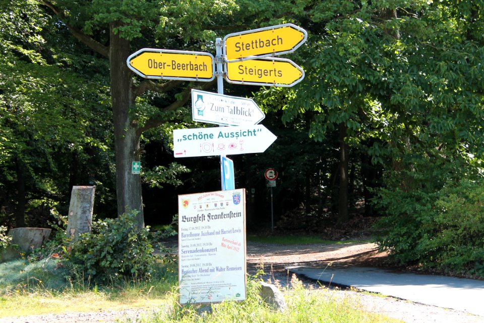 Wegweiser bei Ober-Beerbach