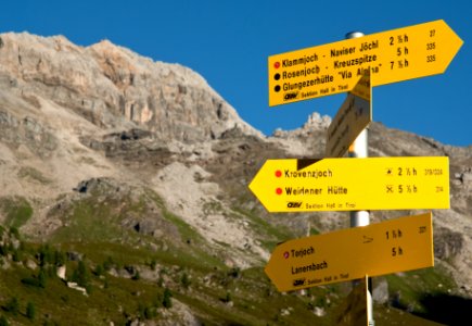 Wegweiser Lizumerhütte