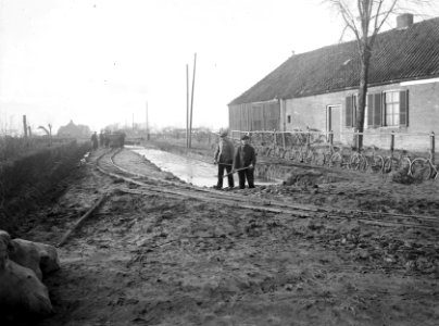 Wegenaanleg , zwarte dijk, Bestanddeelnr 192-0410