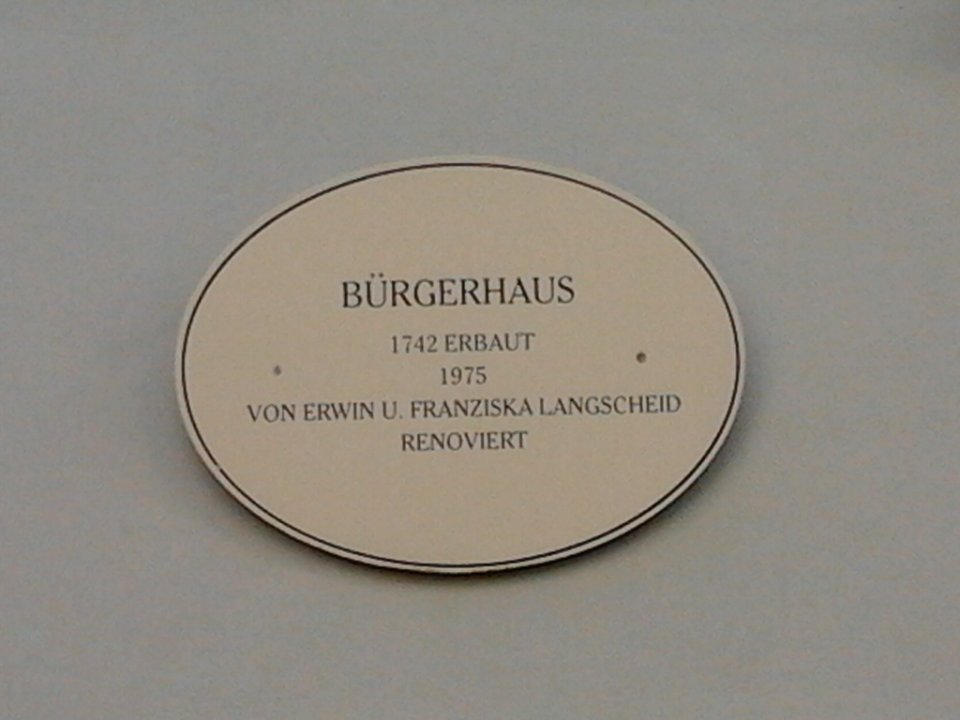 Webergasse 15 Eichstätt -Infotafel