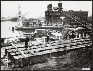 Wegenbouwkunde, waterbouwkunde, tunnels, spoorwegen, Y-tunnel, Piet Heinkade, Bestanddeelnr 073-0457