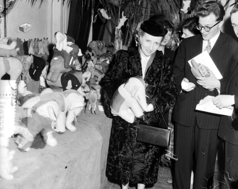 Watersnood 1953. Mevrouw d'Ailly echtgenote van de Amsterdamse burgemeester sp, Bestanddeelnr 905-5371