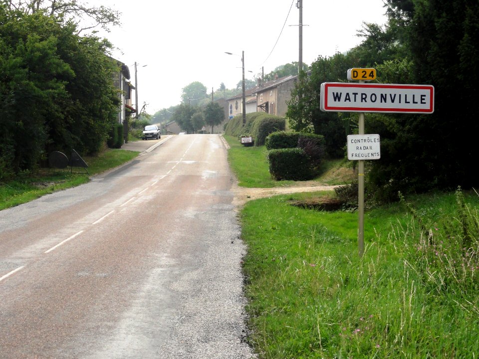 Watronville (Meuse) city limit sign