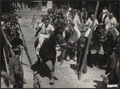 Wedstrijden, ringsteken, paarden, folklore, Bestanddeelnr 073-1076