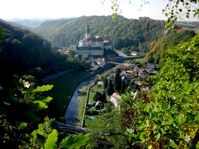 Weesenstein, Blick vom Belvedere zum Schloss