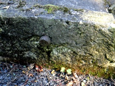 Weesenstein, Belvedere-Messpunkt im Sockelmauerwerk