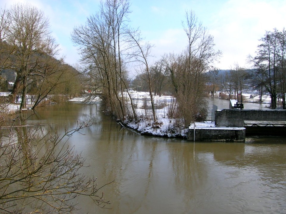 Wehr Willibaldsbrücke Eichstätt -Hochwasser 2013-02-10 (2)