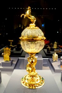 Westphalian cup, perhaps Augsburg and Köln, before 1667, glass, gilt silver - Hessisches Landesmuseum Darmstadt - Darmstadt, Germany -DSC00528