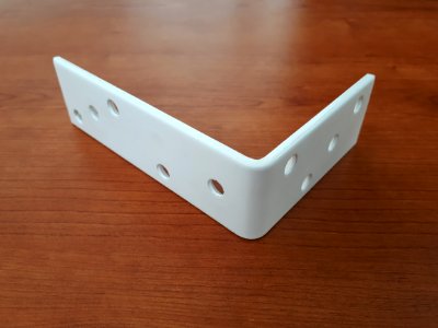 White metallic shelf bracket - 12 x 8 cm - B photo