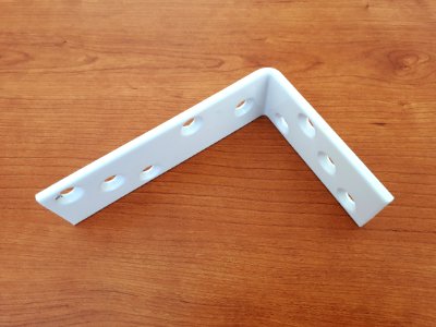 White metallic shelf bracket - 12 x 8 cm - A photo