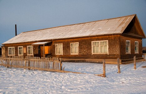 Siberia island of olkhon wooden house