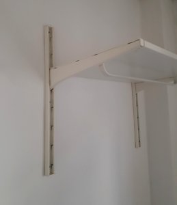 White metallic adjustable shelf bracket 2017