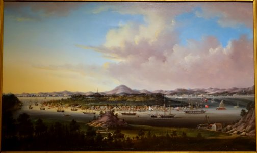 Whampoa Anchorage, by Youqua, c. 1850, oil on canvas - Peabody Essex Museum - DSC07368