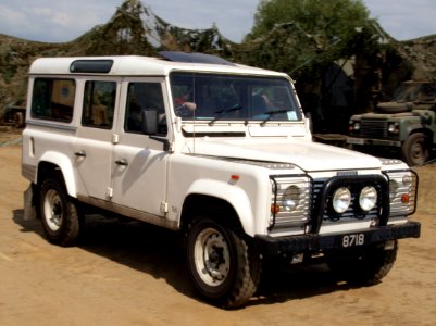 White Land Rover Defender