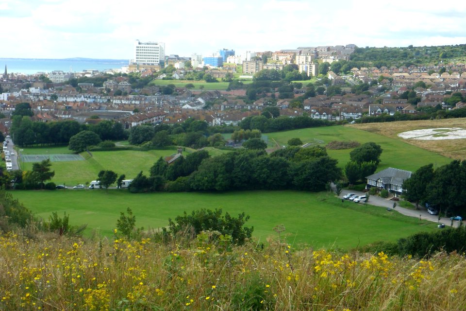 Westward view across Brighton from East Brighton Golf Club (August 2014) (2)