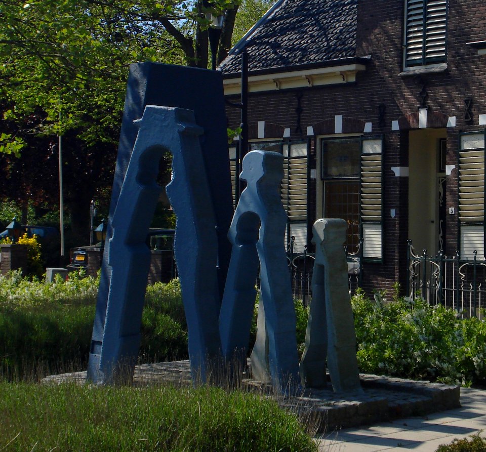 Westland kunstwerk winkelend gezin