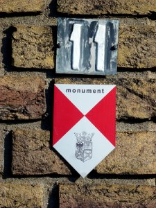 Weurt (Beuningen Gld) woonhuis Past.v.d.Marckstraat 11 monumentschildje