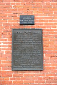 Westfield Academy plaque - Carson Center for Human Services - Westfield, MA - DSC02277